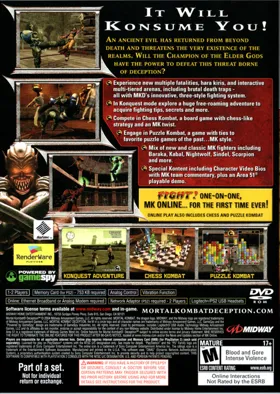 Mortal Kombat - Deception - Premium Pack Bonus Disc box cover back